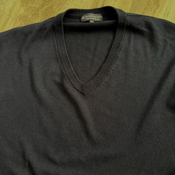 Hart Schaffner Marx Sweater Mens 2XLT Big Tall Navy Blue Extra Fine Merino Wool - Picture 5 of 7